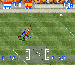 Jikkyou World Soccer - Perfect Eleven (Japan) In game screenshot